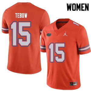 Women's Florida Gators #15 Tim Tebow NCAA Jordan Brand Orange Authentic Stitched College Football Jersey GBP4462QZ